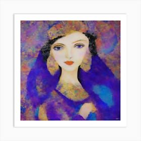 Woman In Purple Art Print