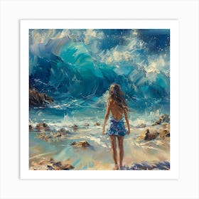 Girl On The Beach Art Print