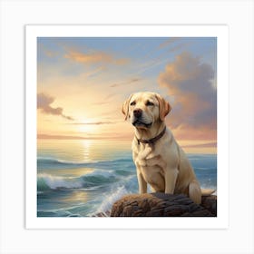 Labrador Retriever Dog Valley art 3 Art Print