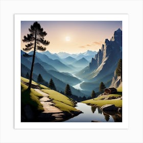 Landscape In The Mountains 1 Art Print