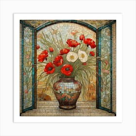 Poppies In Vase Art Print