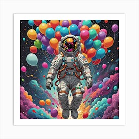 Astronaut In Space Art Print