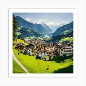 Village In The Alps Art Print