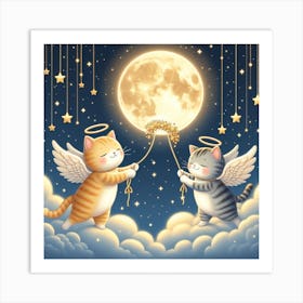 Angel Cats 1 Art Print