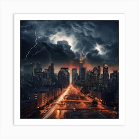 New York City At Night 1 Art Print