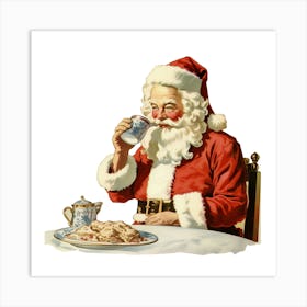 Santa Claus Drinking Tea 7 Art Print