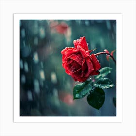 Rainy Rose 1 Art Print