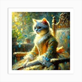 Cat In A Dress Art Print