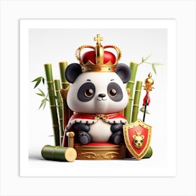 Panda Bear King 1 Art Print