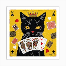 Playing Cards Cat 3 Art Print