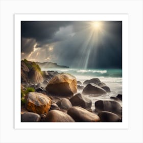 Sunrise Over The Ocean Art Print