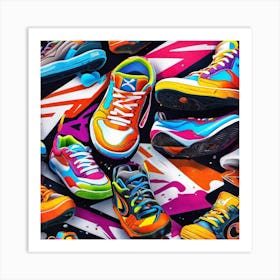 Colorful Sneakers Art Print