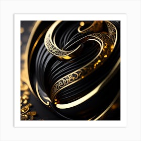 Gold And Black Art Print