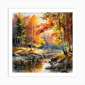 Autumn By The River 2 Art Print