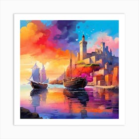 Castle On The Water Art Print