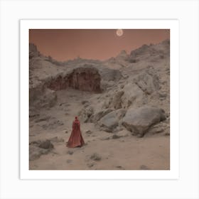 Blood In The Desert Red Sky And Sad Moon 335891213 Art Print