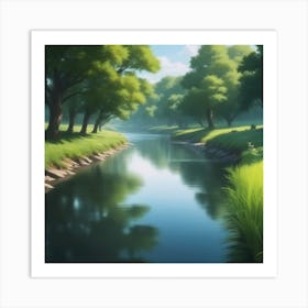 River In The Forest 40 Art Print