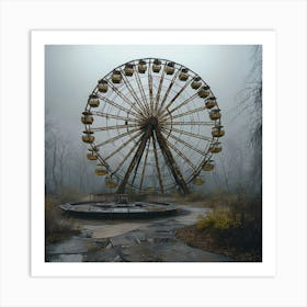 Abandoned Ferris Wheel Art Print