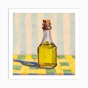 Olive Oil Pastel Checkerboard Background 2 Art Print