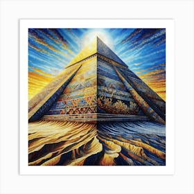 The Great Pyramid of Pharaoh Rameses II in Egypt Mosaic Wall Art Art Print