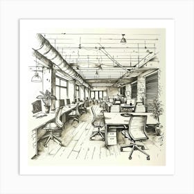 A Startup Incubator Hand Drawn Sketch Illustrati 1718666724 4 Art Print