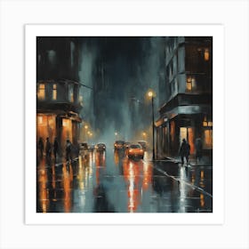 Night On The Street Art Print