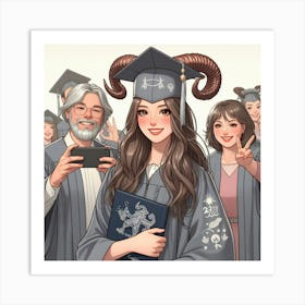 Capricorn Girl Graduation #1 Art Print