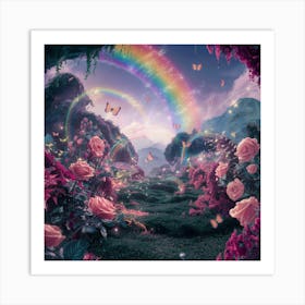 Rainbow In The Garden 1 Art Print