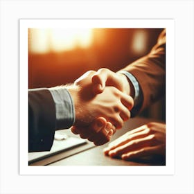 Two Businessmen Shaking Hands 1 Art Print