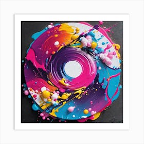 Cd Splatter Art Print