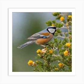 Tit on branch 23 Art Print