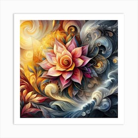 Lotus Flower Painting Art Print