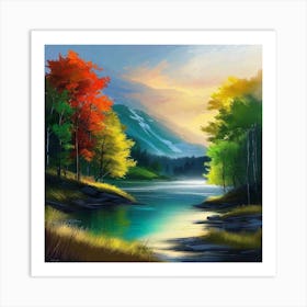 Autumn Landscape Painting 11 Art Print