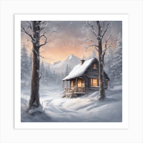 Cabin In The Woods 1 Art Print