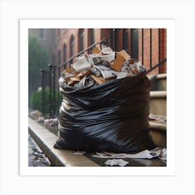 Garbage Bag On The Street 1 Art Print