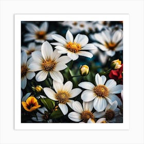 White Flowers 1 Art Print