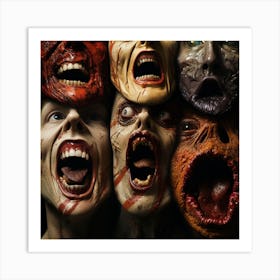 Deadly Sins as faces Art Print