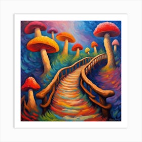 Mushroom Bridge Art Print