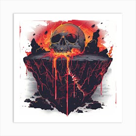 Skull On Fire 1 Art Print