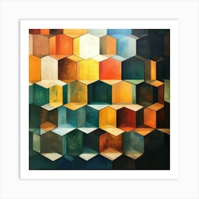 Geometric Cubes Art Art Print