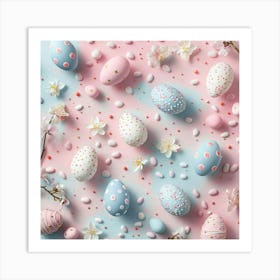 Easter Themed Banner Texture With Pastel Hues 1 Art Print