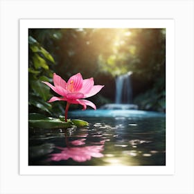 Lotus Flower In Water 1 Art Print