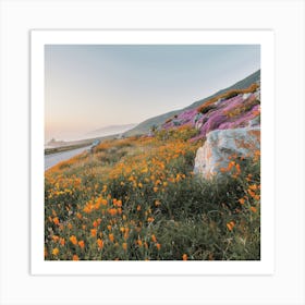 Oceanside Wildflowers Art Print