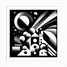 Abstract Black And White Painting 2 Art Print