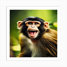 Monkey Smiling Art Print