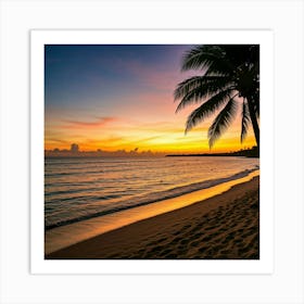 Sunset On The Beach 7 Art Print