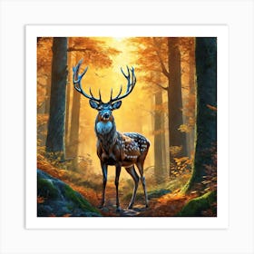 Deer In The Forest 143 Art Print