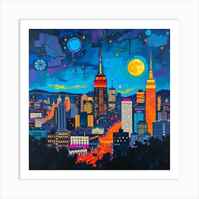 City At Night 2 Art Print