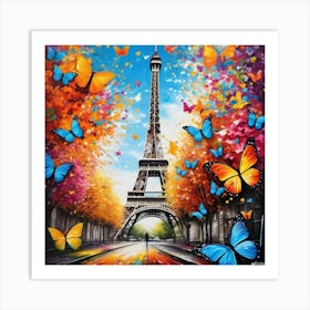 Paris With Butterflies 134 Art Print