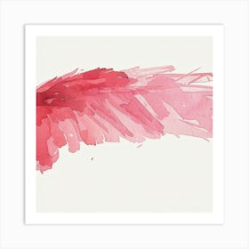 Watercolor Of A Pink Feather Art Print